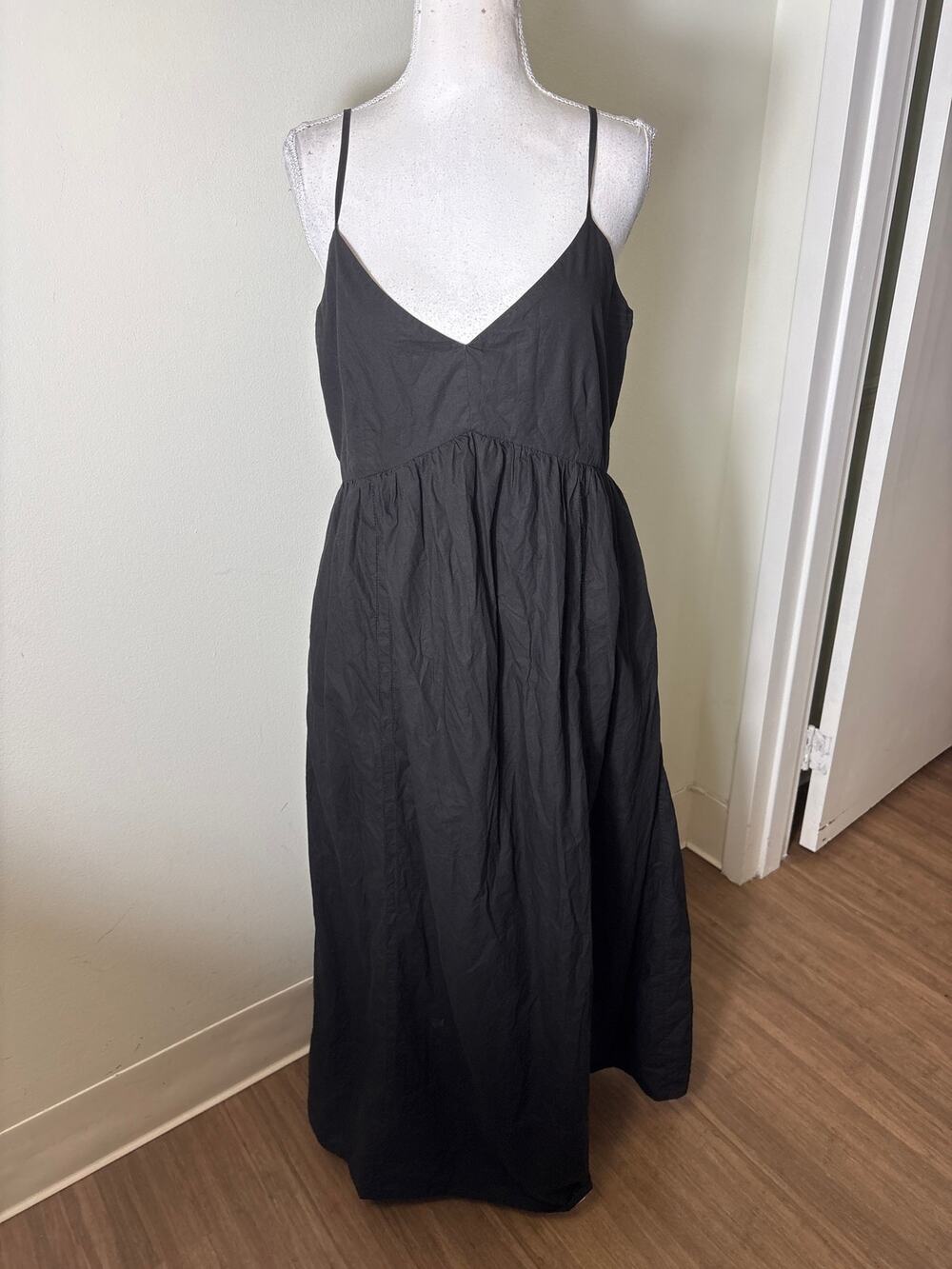 Jenni Kayne Black Cotton Maxi Dress Sz M
